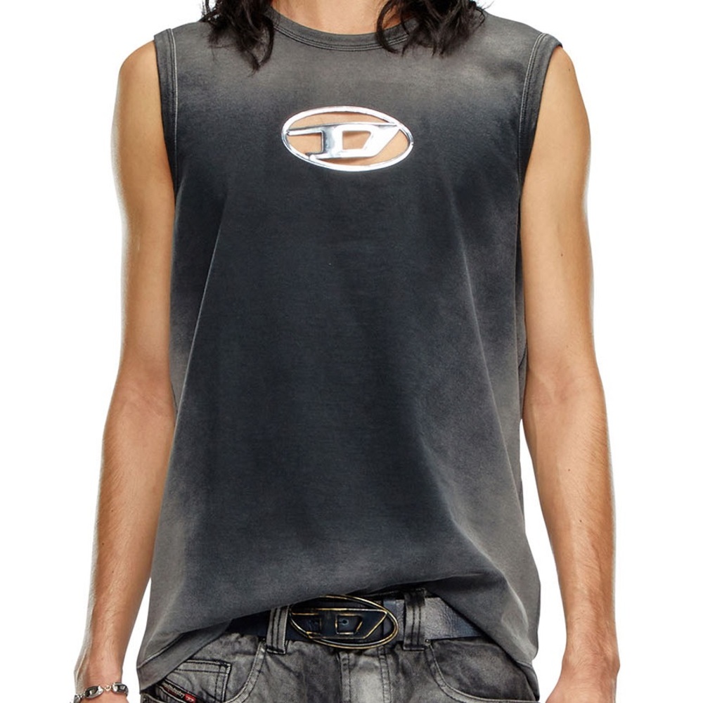 Diesel Men's Black T-Brico Tank Top Sleeveless Designer Logo Size XS
